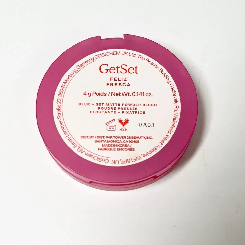 Tower 28 New Vibrant GetSet Soft Matte Powder Pink Blush Compact Feliz Fresca